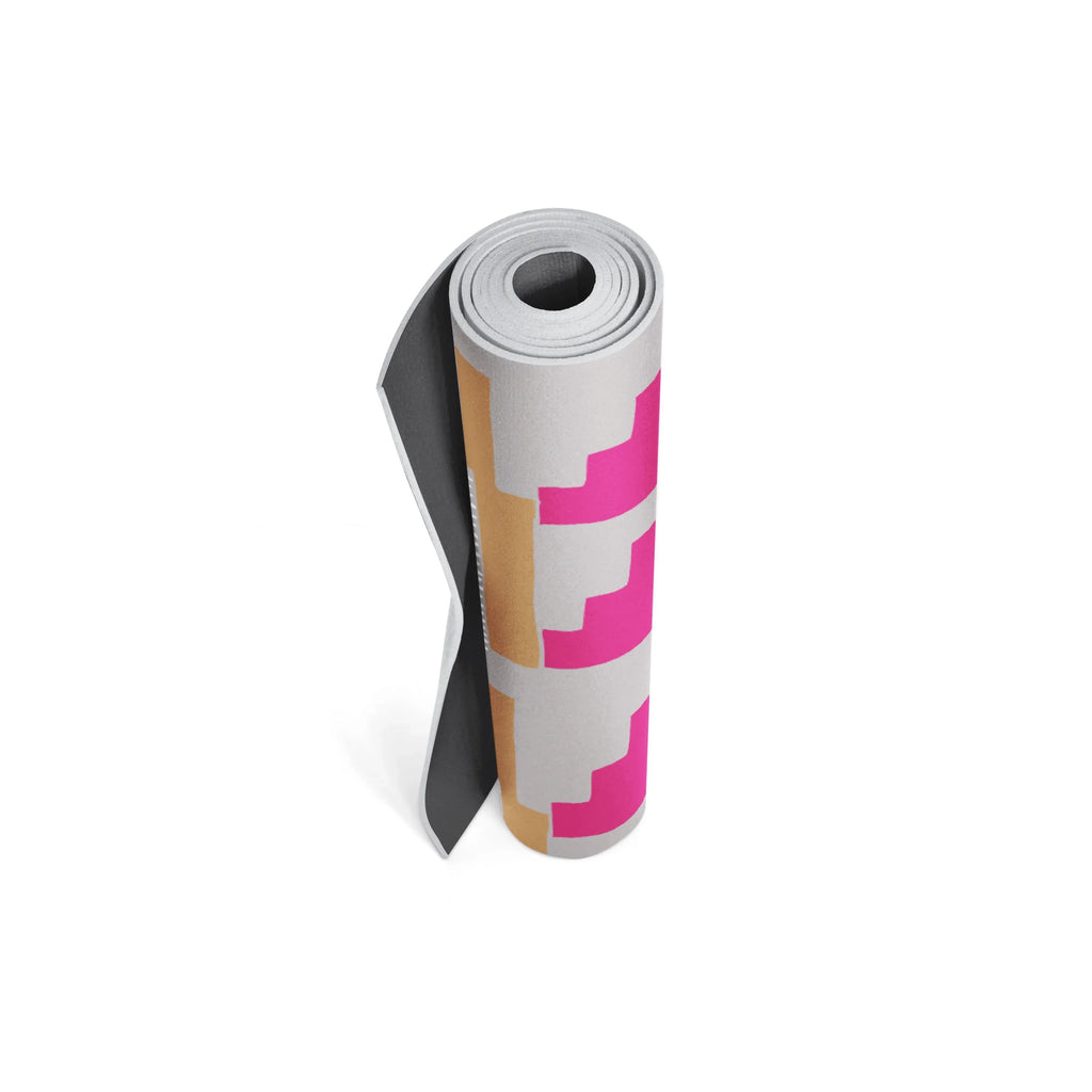 Yoga Mat | 6mm Thick | Pink| Non-Slip | Eco Friendly | Yune Yoga | Leah Duncan Geo-4
