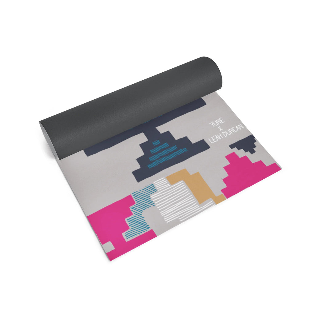 Yoga Mat | 6mm Thick | Pink| Non-Slip | Eco Friendly | Yune Yoga | Leah Duncan Geo-1