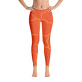 Smash Crackle Orange Leggings-0