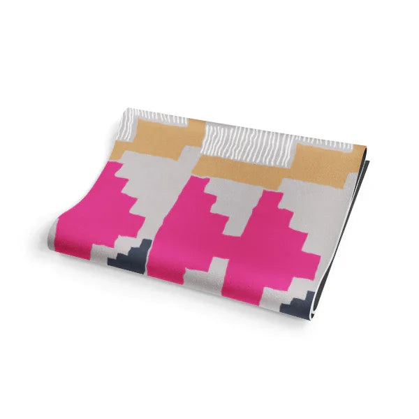 Yoga Mat | 6mm Thick | Pink| Non-Slip | Eco Friendly | Yune Yoga | Leah Duncan Geo-3